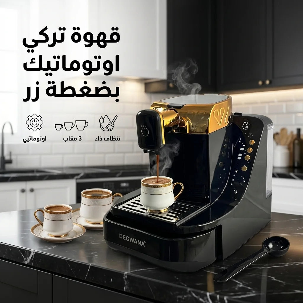 ماكينة قهوة تركية أوتوماتيك - تحضير فوري بضغطة زر | 3 أحجام