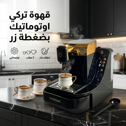 ماكينة قهوة تركية أوتوماتيك - تحضير فوري بضغطة زر | 3 أحجام