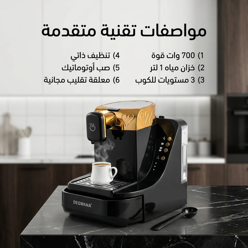 ماكينة قهوة تركية أوتوماتيك - تحضير فوري بضغطة زر | 3 أحجام